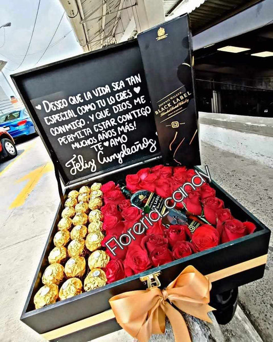 CAJA CON WHISKY JOHNNIE WALKER BLACK